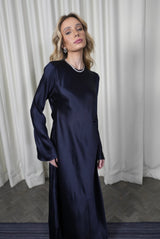 Pure-Silk navy Blue