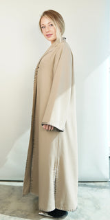 Mixed Gray Biege oversized Abaya