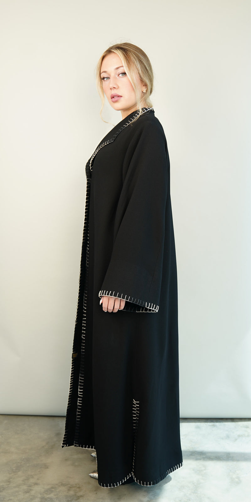 Mixed Gray oversized Abaya