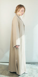 Mixed Gray Biege oversized Abaya