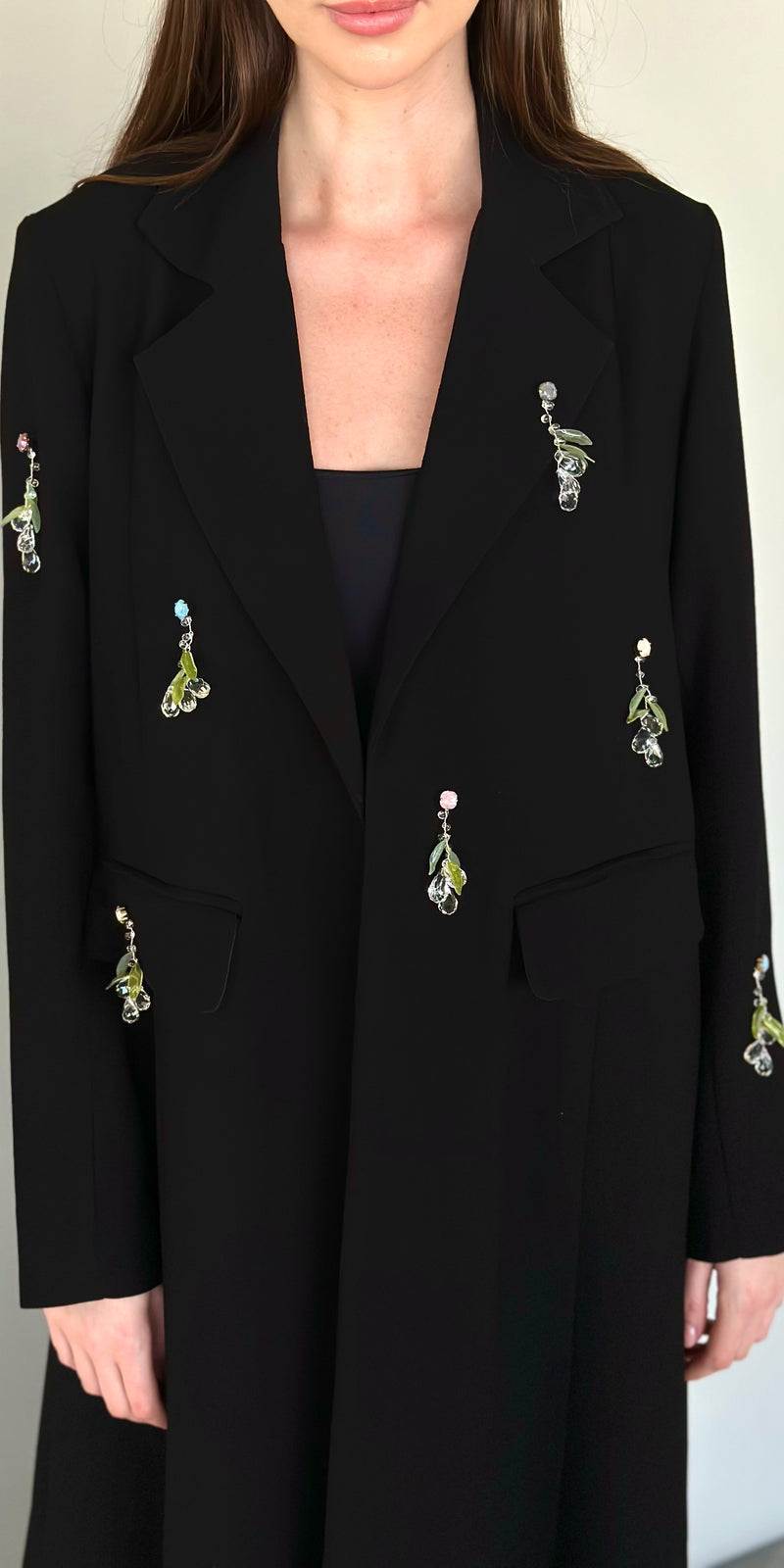 Green Leaves Swarovski Blazer